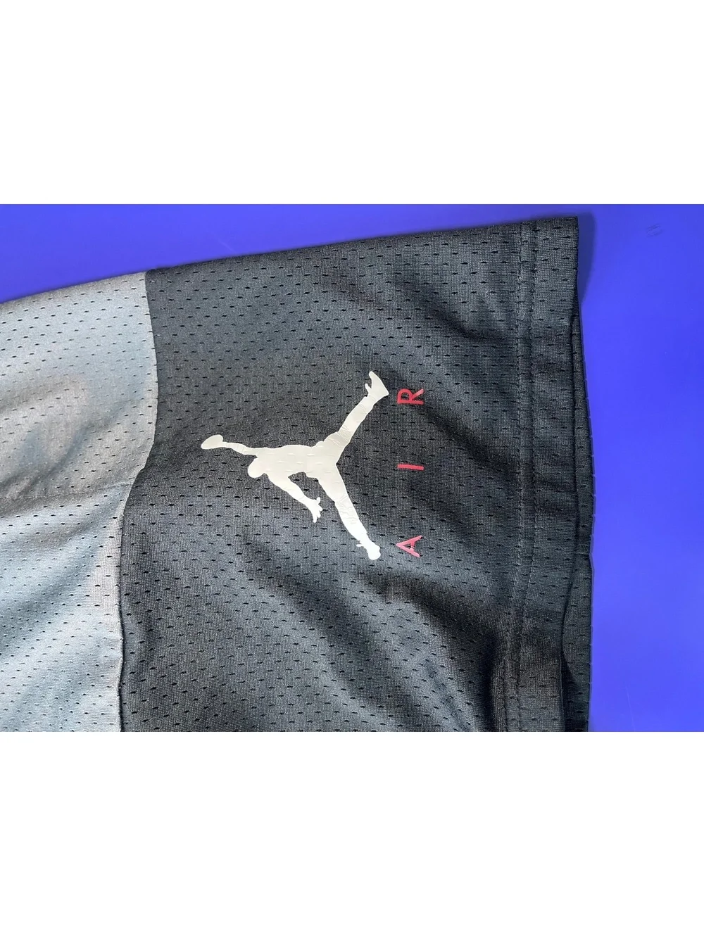 Jordan Kids' Air Mesh Basketball Shorts Gray and Black Size L 12-13 Years